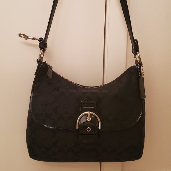 Authentic Signature Black Coach Purse - Picture 2 of 3